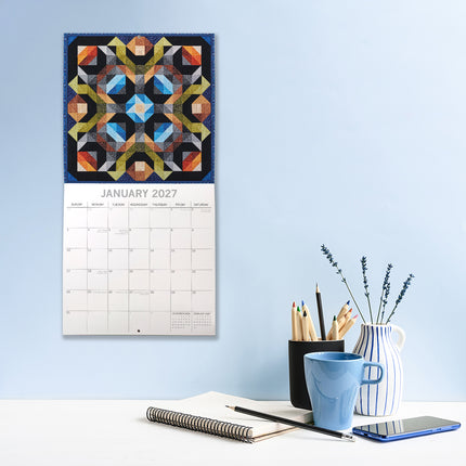 Quilting 2027 Premium Square Wall Calendar lifestyle image