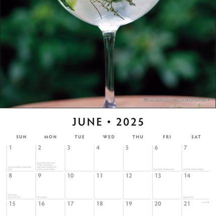 Gin O'Clock - 2025 Square Wall Calendar Food & Drink 16 Months Premium Planner