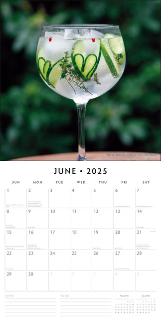 Gin O'Clock - 2025 Square Wall Calendar Food & Drink 16 Months Premium Planner