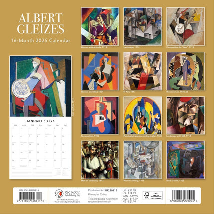 Albert Gleizes 2025 Square Wall Calendar Fine Art 16 Months Premium Planner Gift