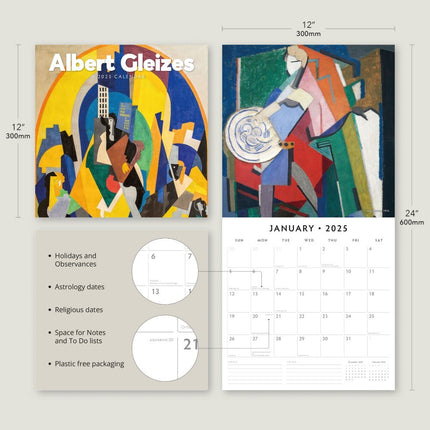 Albert Gleizes 2025 Square Wall Calendar Fine Art 16 Months Premium Planner Gift