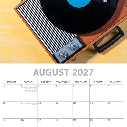 Retro 2027 Premium Square Wall Calendar August sample page