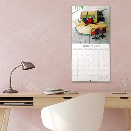Retro 2027 Premium Square Wall Calendar lifestyle image