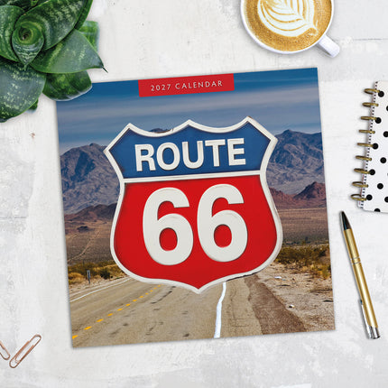 Route 66 2027 square wall calendar - image detail