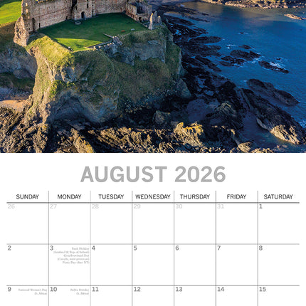 Coastlines of Britain 2026 Square Wall Calendar 16 Months New Year Planner Gift
