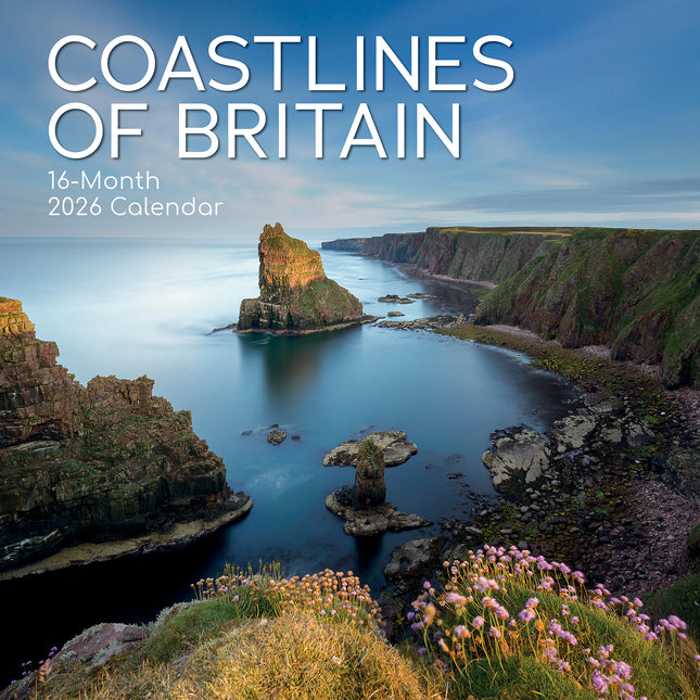 Coastlines of Britain 2026 Square Wall Calendar 16 Months New Year Planner Gift