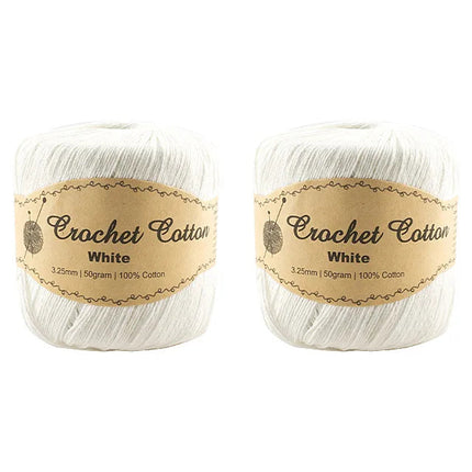 New 100% Cotton 3.25mm 50g Crochet Knitting Yarn Super Soft Solid Plain Colour - Zmart Australia