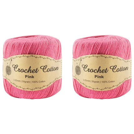 New 100% Cotton 3.25mm 50g Crochet Knitting Yarn Super Soft Solid Plain Colour - Zmart Australia