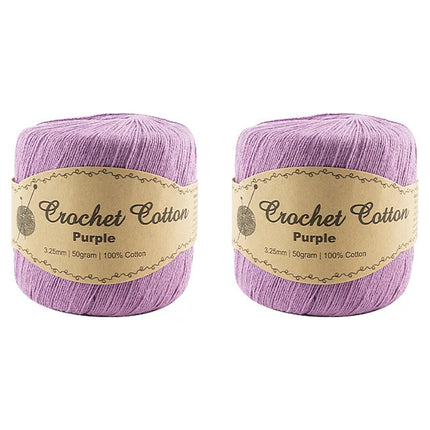 New 100% Cotton 3.25mm 50g Crochet Knitting Yarn Super Soft Solid Plain Colour - Zmart Australia