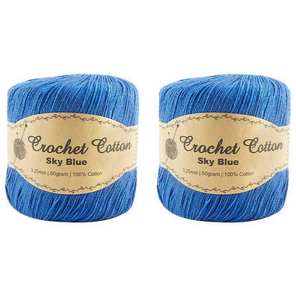 New 100% Cotton 3.25mm 50g Crochet Knitting Yarn Super Soft Solid Plain Colour - Zmart Australia