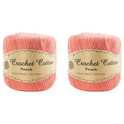 New 100% Cotton 3.25mm 50g Crochet Knitting Yarn Super Soft Solid Plain Colour - Zmart Australia