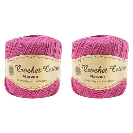 New 100% Cotton 3.25mm 50g Crochet Knitting Yarn Super Soft Solid Plain Colour - Zmart Australia