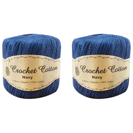 New 100% Cotton 3.25mm 50g Crochet Knitting Yarn Super Soft Solid Plain Colour - Zmart Australia