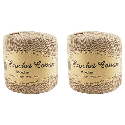 New 100% Cotton 3.25mm 50g Crochet Knitting Yarn Super Soft Solid Plain Colour - Zmart Australia