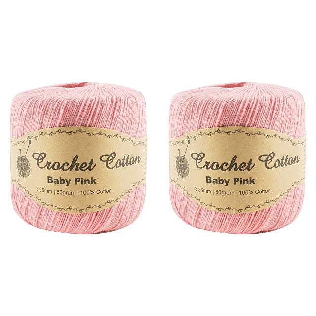 New 100% Cotton 3.25mm 50g Crochet Knitting Yarn Super Soft Solid Plain Colour - Zmart Australia