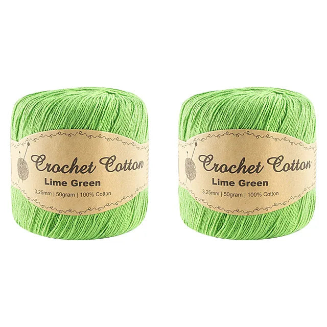 New 100% Cotton 3.25mm 50g Crochet Knitting Yarn Super Soft Solid Plain Colour - Zmart Australia