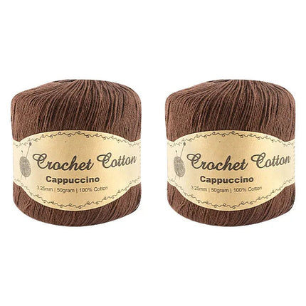 New 100% Cotton 3.25mm 50g Crochet Knitting Yarn Super Soft Solid Plain Colour - Zmart Australia