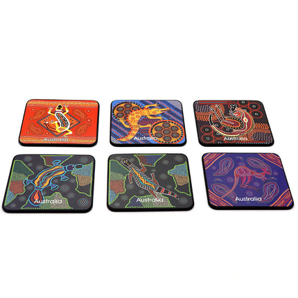 6pcs Australian Souvenirs Wooden Coasters w Gift Box Drink Beer Holder Place Mat - Zmart Australia