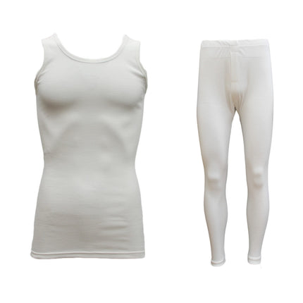 women-mens-2pcs-set-merino-wool-sleeveless-singlet-top-pants-thermal-pajamas-pjs