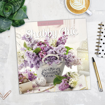 Shabby Chic 2027 square wall calendar - image detail