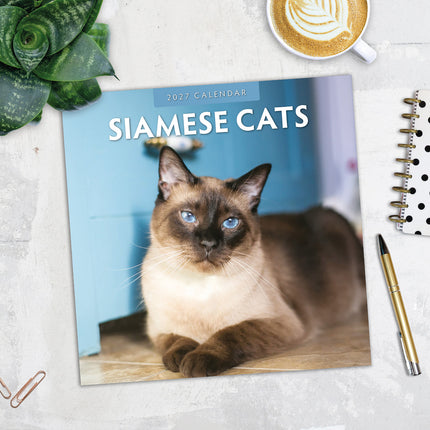 Siamese Cats 2027 square wall calendar - image detail