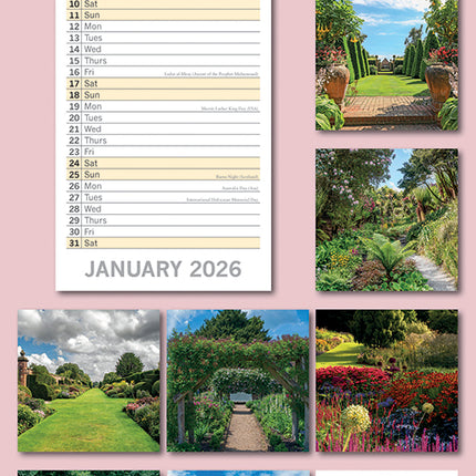 Beautiful Gardens 2026 Rectangle Wall Calendar