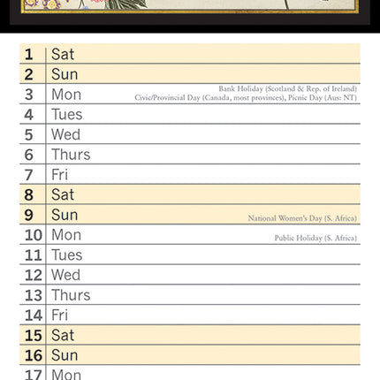 Botanicals 2026 Rectangle Wall Calendar