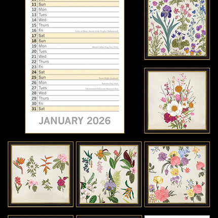Botanicals 2026 Rectangle Wall Calendar