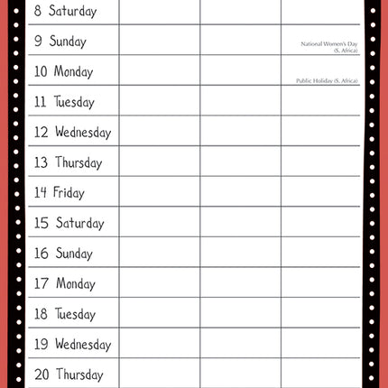 Home Organiser 2026 Rectangle Wall Calendar