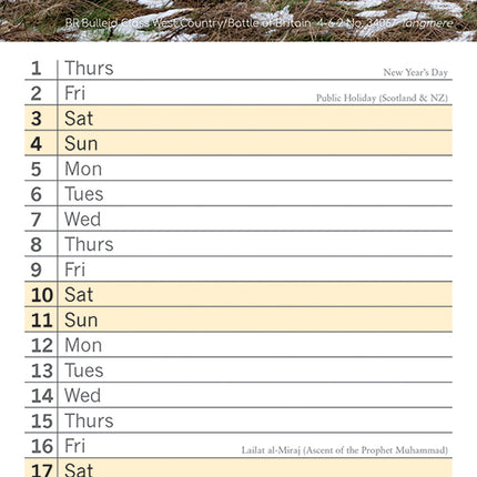 Steam Trains 2026 Rectangle Wall Calendar
