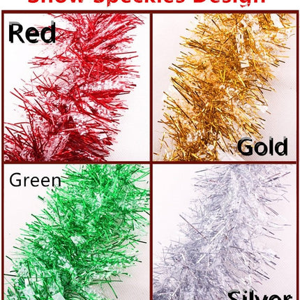 5x 2.5m Christmas Tinsel Xmas Garland Sparkly Snowflake Party Natural Home Decor - Zmart Australia