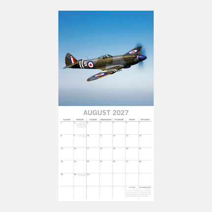 Spitfires 2027 Premium Square Wall Calendar August sample page