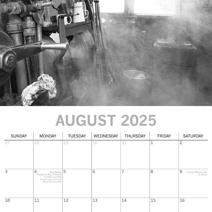 Steam Trains 2025 Square Wall Calendar 16 Months Premium Planner Christmas Gift