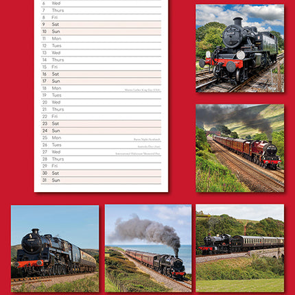 Steam Trains 2027 Premium Slim Wall Calendar back cover