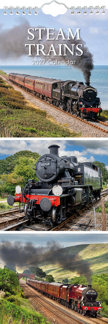 Steam Trains 2027 Premium Slim Wall Calendar cover