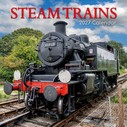 Steam Trains 2027 Premium Square Wall Calendar cover