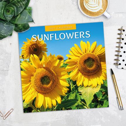 Sunflowers 2027 square wall calendar - image detail