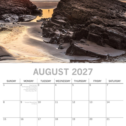 Sunsets 2027 Premium Square Wall Calendar August sample page