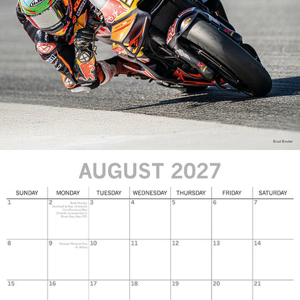 Super Bikes 2027 Premium Square Wall Calendar August sample page