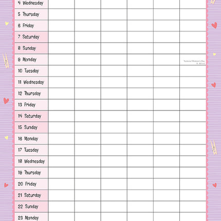 Super Mum 2027 Premium Square Wall Calendar August sample page
