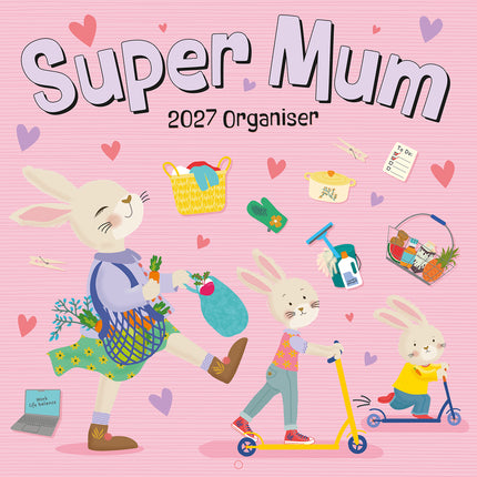 Super Mum 2027 Premium Square Wall Calendar cover