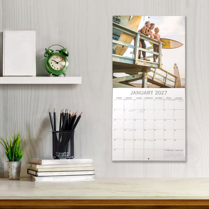 Surf Life 2027 Premium Square Wall Calendar lifestyle image