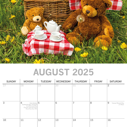 Teddy Bears - 2025 Square Wall Calendar 16 Months New Year Premium Planner Gift