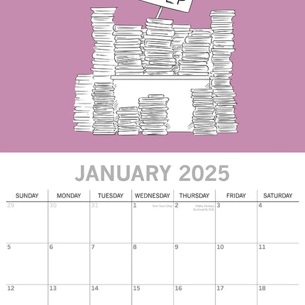 The Scary Reality of Adulting - 2025 Square Wall Calendar 16 Months Planner Gift