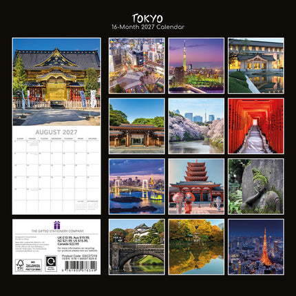 Tokyo 2027 Premium Square Wall Calendar back cover