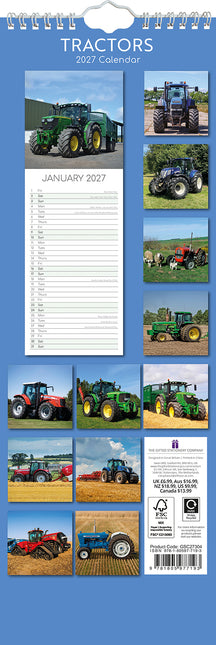 Tractors 2027 Premium Slim Wall Calendar back cover
