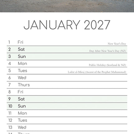 Tractors 2027 Premium Slim Wall Calendar January sample page