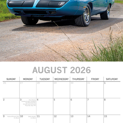 American Muscle Cars - 2026 Square Wall Calendar 16 Months New Year Planner Gift