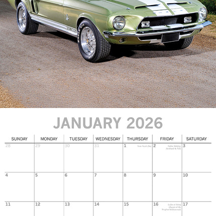 American Muscle Cars - 2026 Square Wall Calendar 16 Months New Year Planner Gift