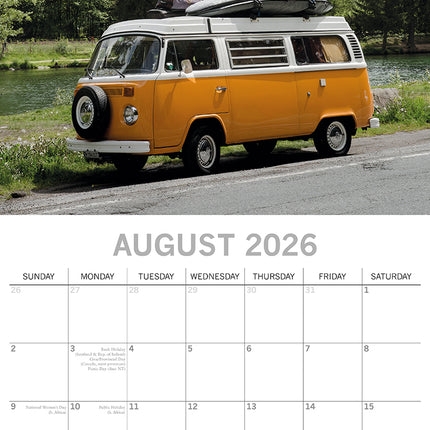 Camper Vans - 2026 Square Wall Calendar 16 Months New Year Premium Planner Gift